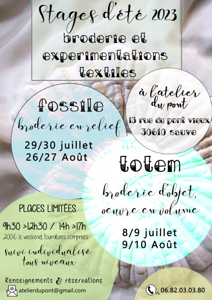 stage broderie création textile